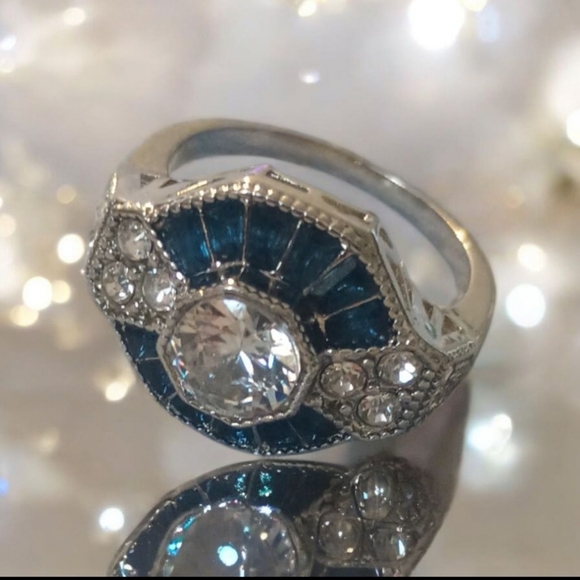 925 Silver and Blue Gemstone Ring - Picture 9 of 14